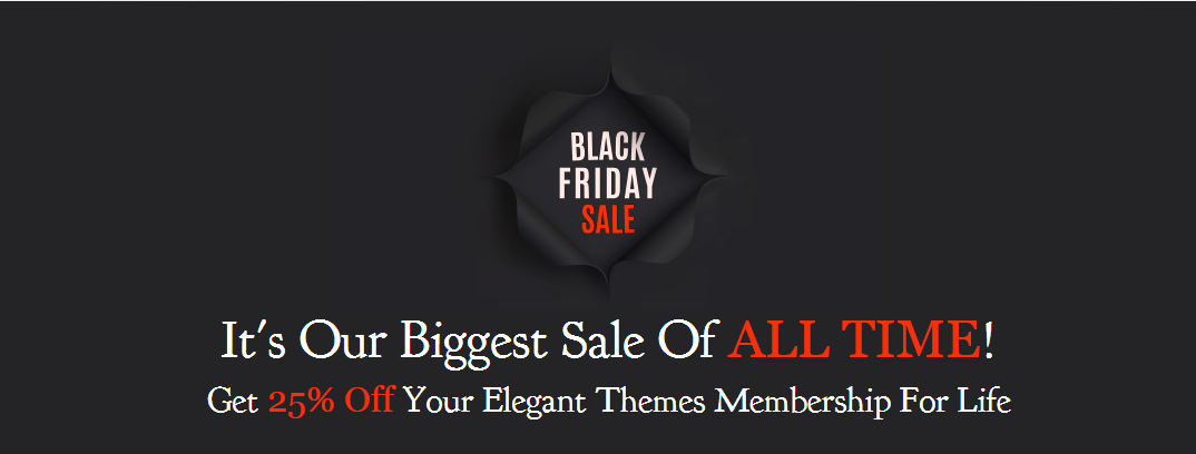 elegant themes black friday discount