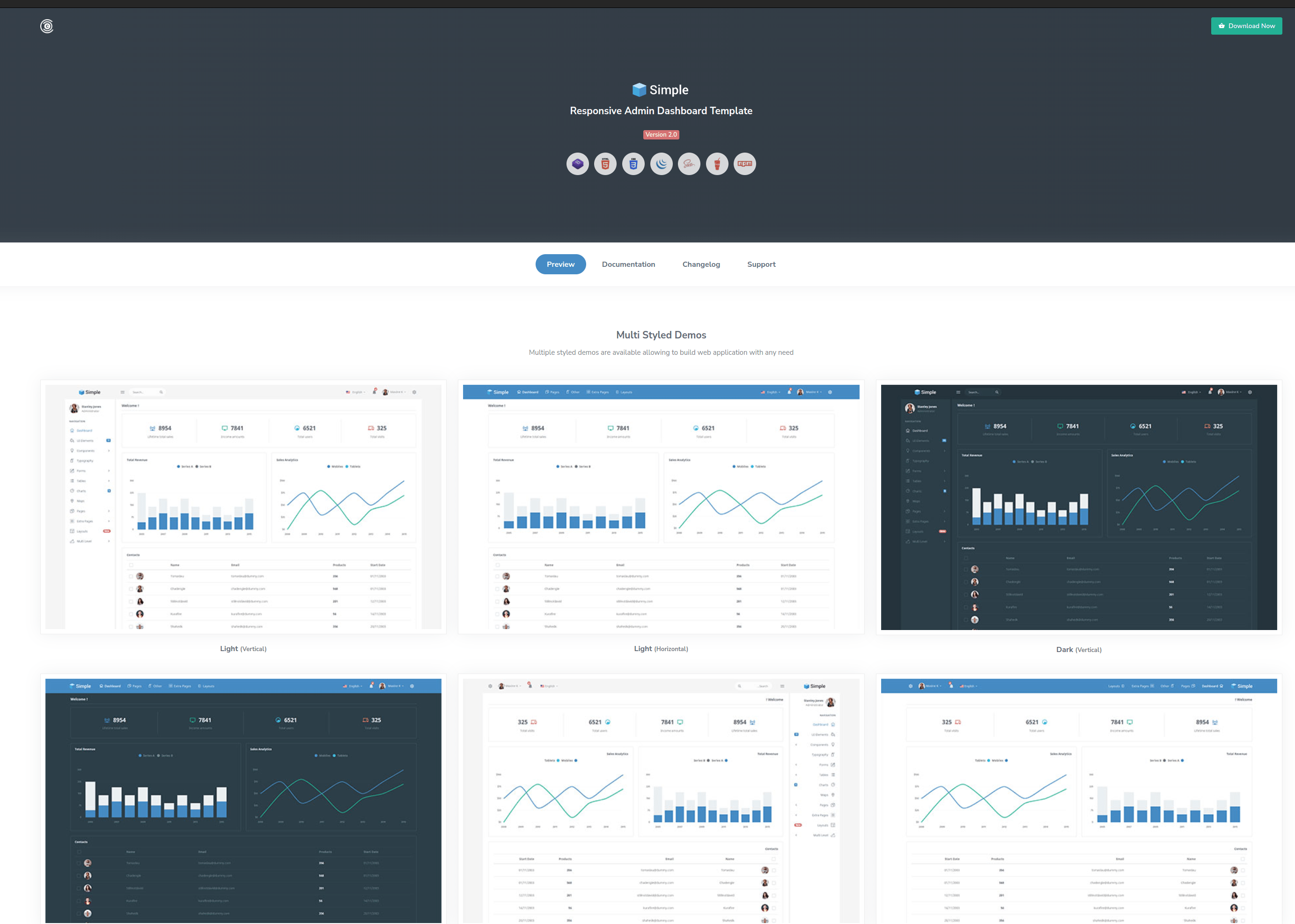 simple admin theme